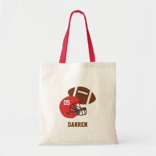 Tote Bag Football Américain pour Enfants et Casque Rouge Pe