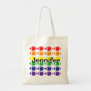 Tote Bag Football arc-en-ciel avec nom