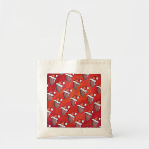 Tote Bag Football avec un chapeau de Père Noël rouge