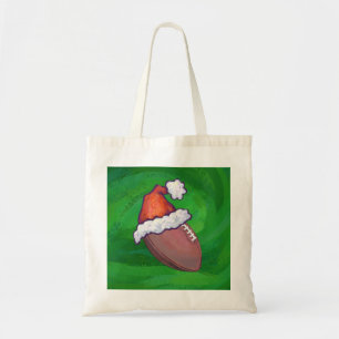 Tote Bag Football de Santa Hat sur Vert