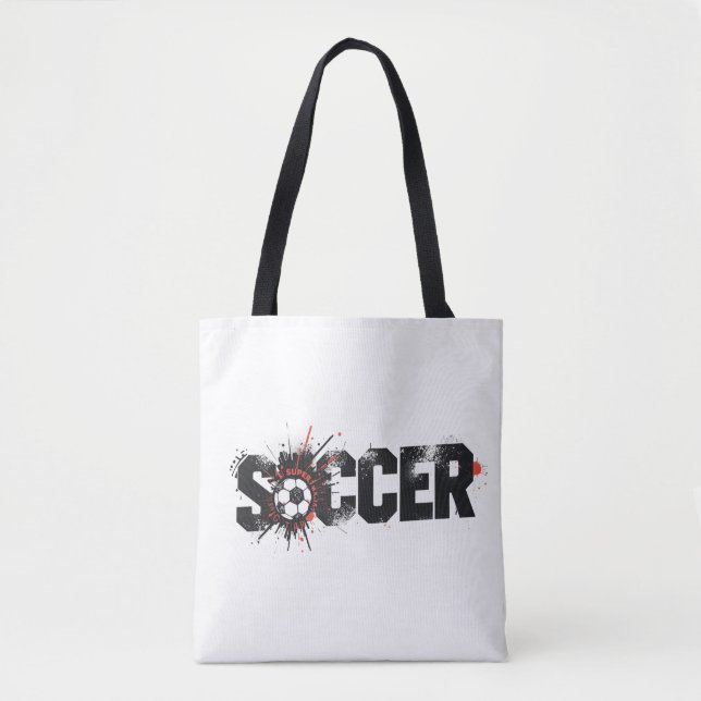 Tote Bag Football Is Life – Modern Soccer Typography Design (Devant)