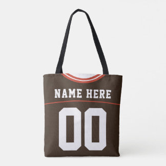 Tote Bag Football Jersey, Brown, nom et numéro Modèle