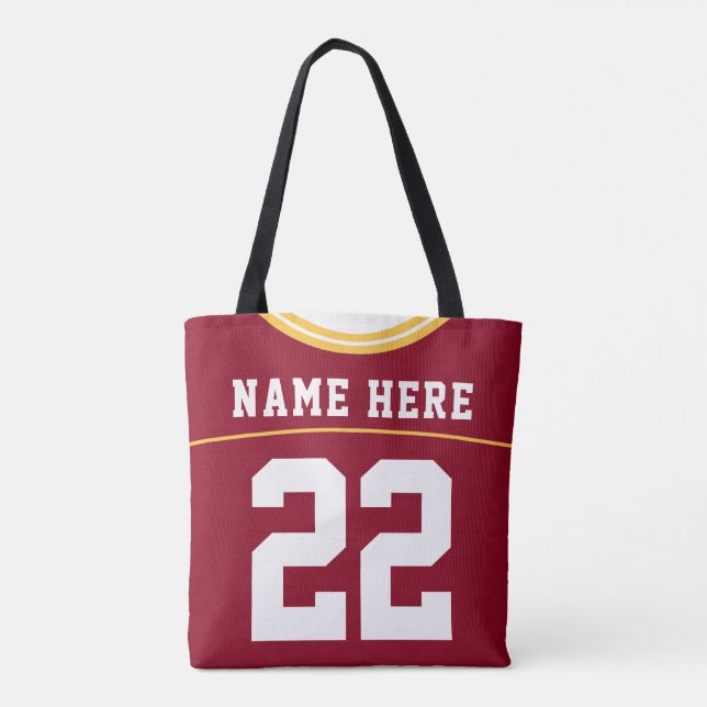 Tote Bag Football Jersey, Custom Name & Number Modèle (Dos)