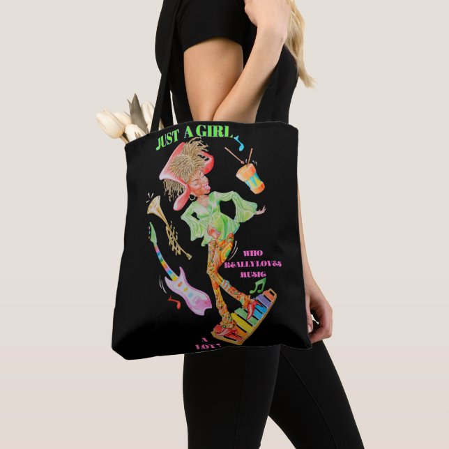 Tote Bag for Girls Who Really Loves Music  (De près)