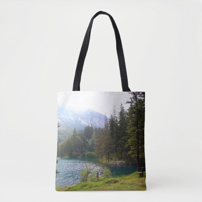 Tote Bag Forêt alpine pittoresque et lac (Devant)