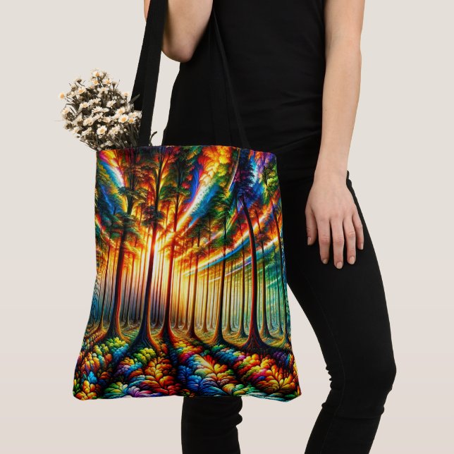 Tote Bag Forêt colorée (De près)