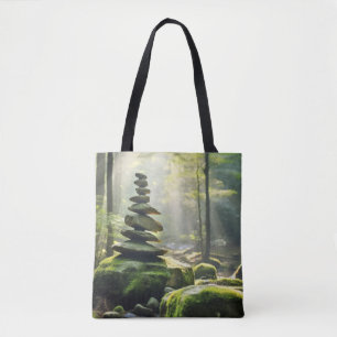 Tote Bag Forêt de galets de roches Tranquille