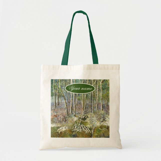 Tote Bag forêt d'hiver peinture aquarelle (Devant)