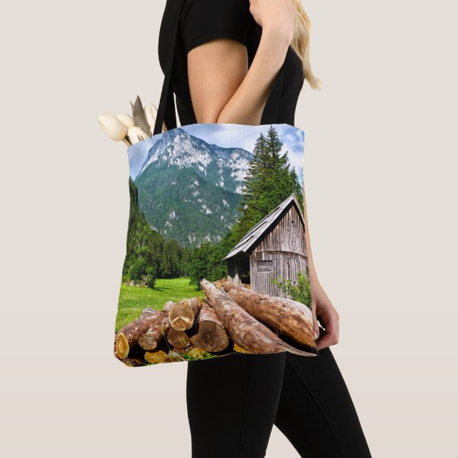 Tote Bag Forêt du camp de bûcherons à cheval (De près)