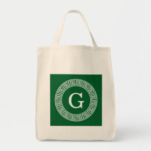 Tote Bag Forêt Gr Wht Cadre Rnd Key Grec Premier Monogramme