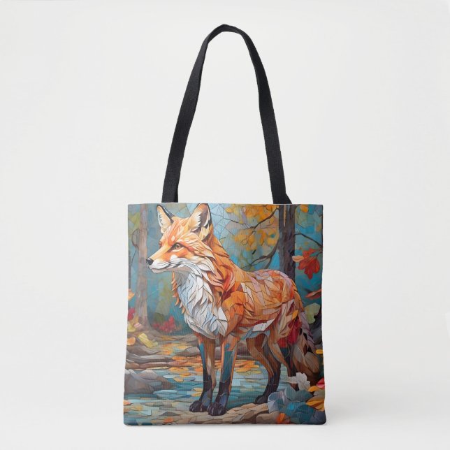 Tote Bag Forêt Mosaic Fox (Devant)