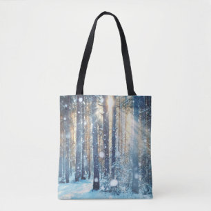 Tote Bag Forêt neigeuse Scène hivernale gelée