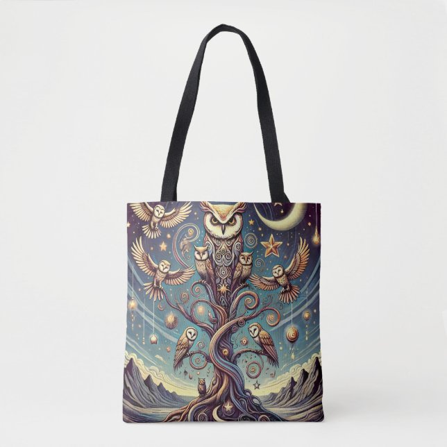 Tote Bag Forêt Surreal Owl (Devant)