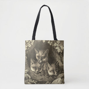Tote Bag forêt vintage de renard