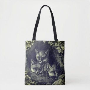 Tote Bag forêt vintage de renard