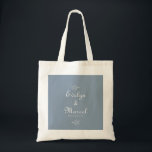 Tote Bag Formal Minimal Dusty Blue Wedding<br><div class="desc">This formal minimal dusty blue wedding tote bag is perfect for a rustic wedding. The design features watercolor wild herbs in a dusty blue background.</div>