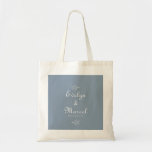 Tote Bag Formal Minimal Dusty Blue Wedding<br><div class="desc">This formal minimal dusty blue wedding tote bag is perfect for a rustic wedding. The design features watercolor wild herbs in a dusty blue background.</div>
