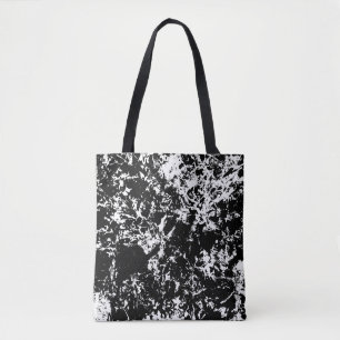 Tote Bag Formation de glace Abstraite noire et blanche