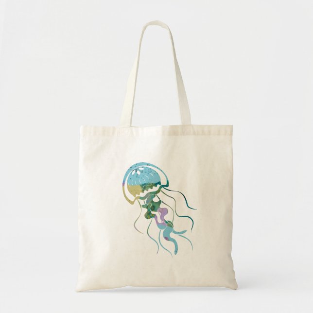 Tote Bag Forme colorée de méduse (Devant)