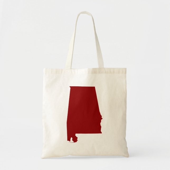 Tote Bag Forme d'Alabama rouge foncé (Devant)