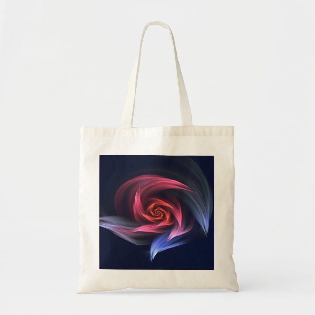 Tote Bag Forme De Vortex Abstrait Rouge Et Bleu (Devant)