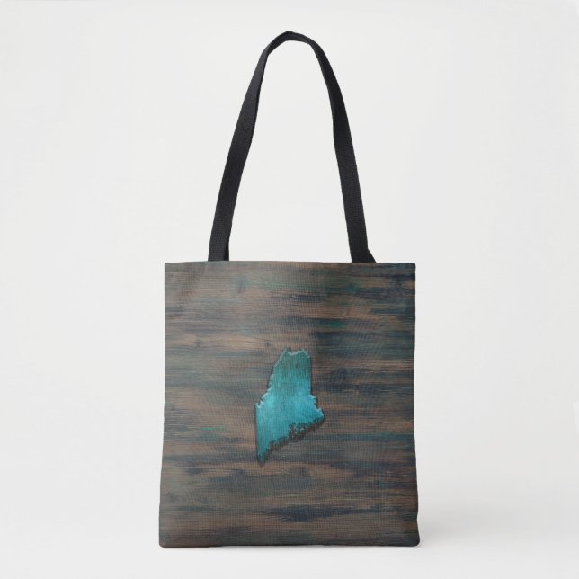 Tote Bag Forme d'état du Maine Turquoise (Devant)