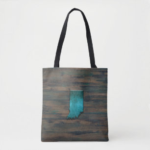 Tote Bag Forme d'état Indiana Turquoise