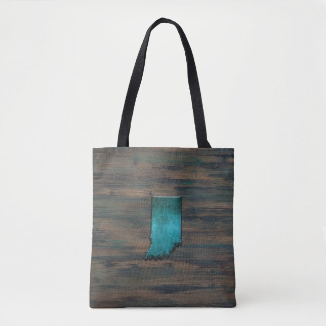 Tote Bag Forme d'état Indiana Turquoise (Devant)