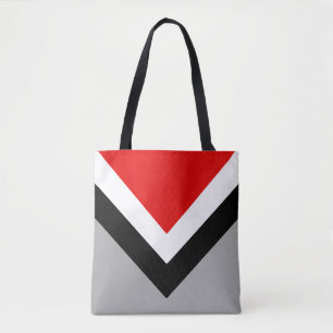 Tote Bag Forme géométrique moderne en gris noir rouge et bl