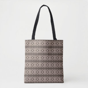 Tote Bag Forme géométrique ovale moderne sur marron