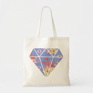 Tote Bag Forme moderne de diamant de motifs floraux