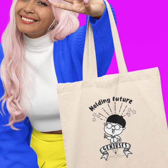Tote Bag Former des génies de demain Professeur d'école mat (Shop now and celebrates your role in shaping young minds!)