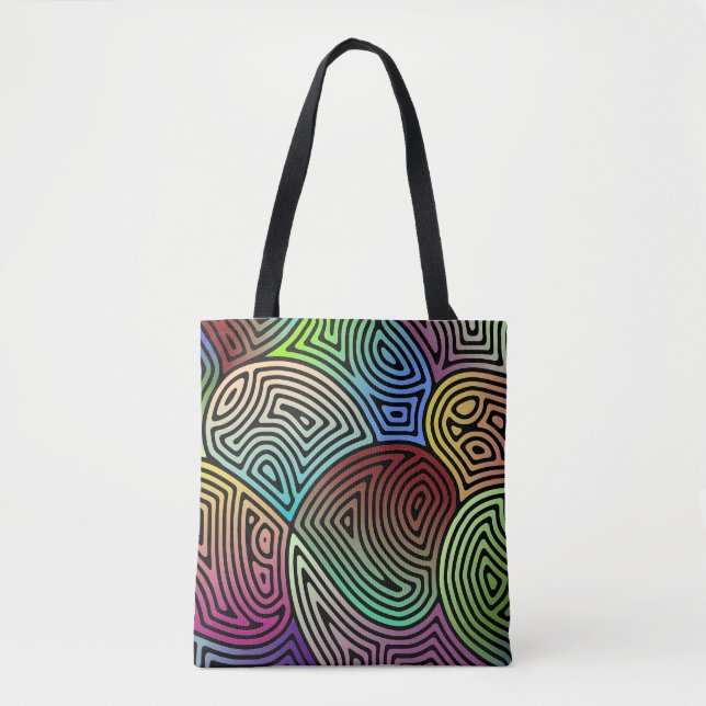 Tote Bag formes abstraites asymétriques colorées (Devant)