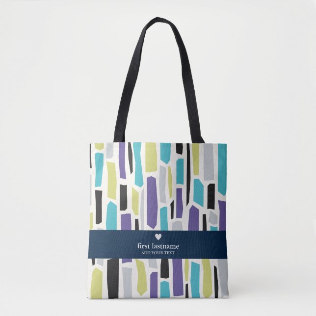Tote Bag Formes Abstraites Motif transparent avec votre nom (Devant)