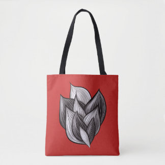 Tote Bag Formes Abstraites Rouge Et Noir Minimaliste Modern