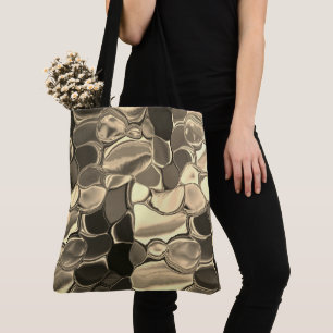 Tote Bag Formes arrondies couleur bronze, or clair, brillan