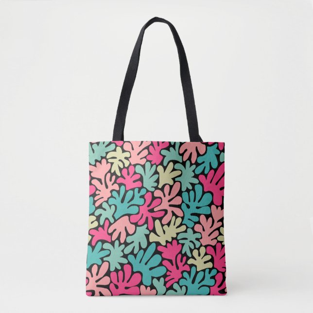 Tote Bag Formes biologiques Abstrait 240822 - Couleurs sur  (Devant)