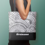 Tote Bag Formes de coloration Abstraites modernes - BW<br><div class="desc">Abstrait noir et blanc motif d'art - Si votre art doit encore être ajusté,  cliquez sur la Personnaliser Ce bouton. Cela vous mènera à une zone de design où vous pouvez déplacer les choses et même changer de polices ou de couleur.</div>