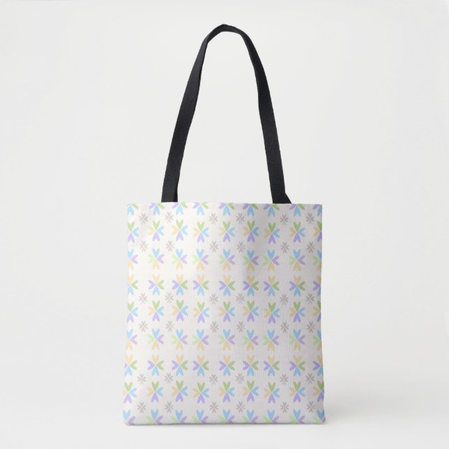 Tote Bag formes de fleurs aux couleurs arc-en-ciel (Devant)