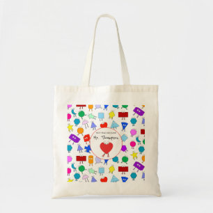 Tote Bag Formes géométriques 2D et 3D colorées Cadeau de l'