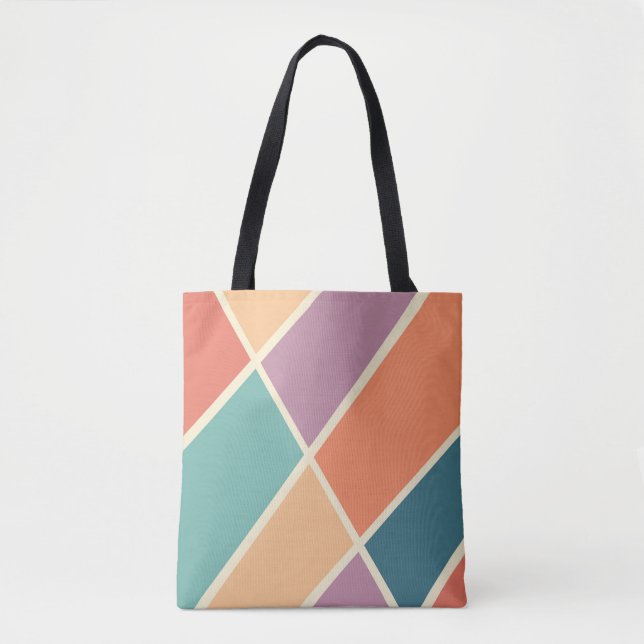 Tote Bag Formes géométriques abstraites colorées (Devant)