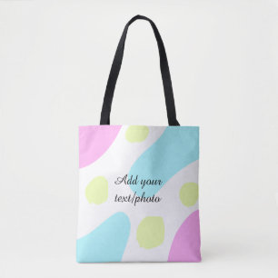 Tote Bag Formes géométriques abstraites pastel ajouter nom