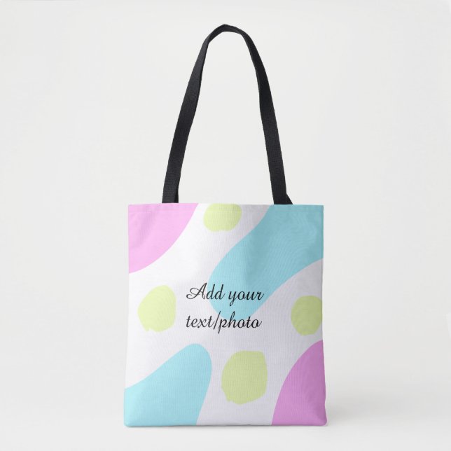 Tote Bag Formes géométriques abstraites pastel ajouter nom  (Devant)