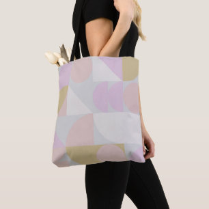 Tote Bag Formes géométriques modernes Motif en Hiver Pastel