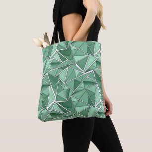 Tote Bag Formes géométriques motif vert abstrait