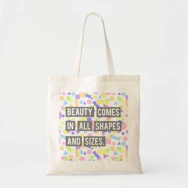 Tote Bag Formes géométriques pastel de citation de beauté (Devant)