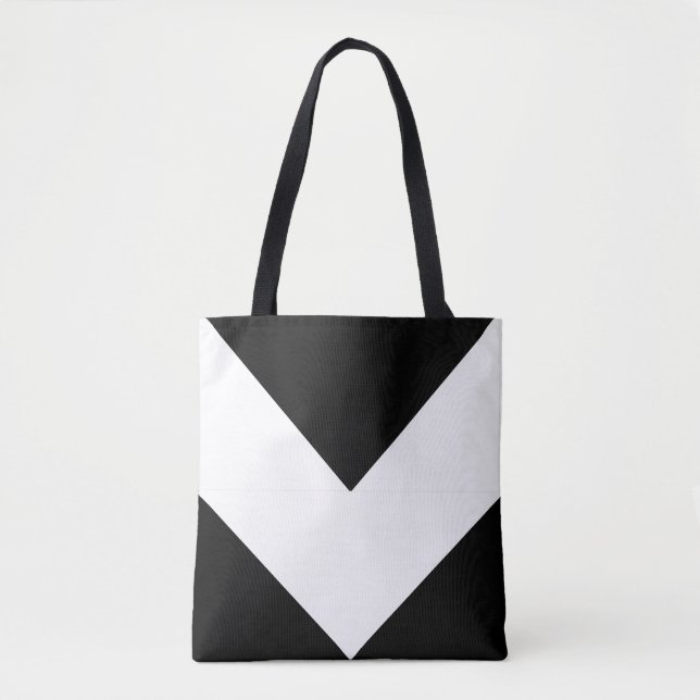 Tote Bag Formes géométriques triangulaires abstraites noir  (Devant)