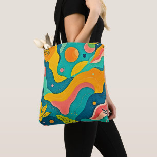 Tote Bag Formes organiques fluides Art