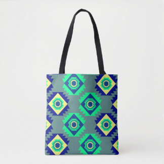 Tote Bag Formes tribales bleues
