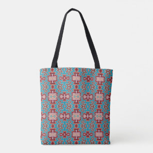 Tote Bag Formes Turquoise Multi Tribal Inspiré